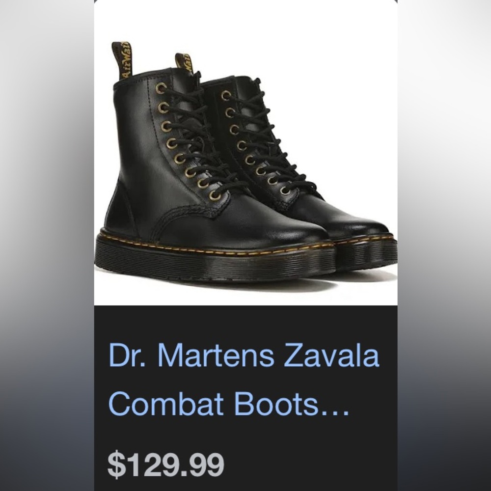 Dr. Martens Zavala Combat Boots. Women’s size 7. Color black - Picture 7 of 7